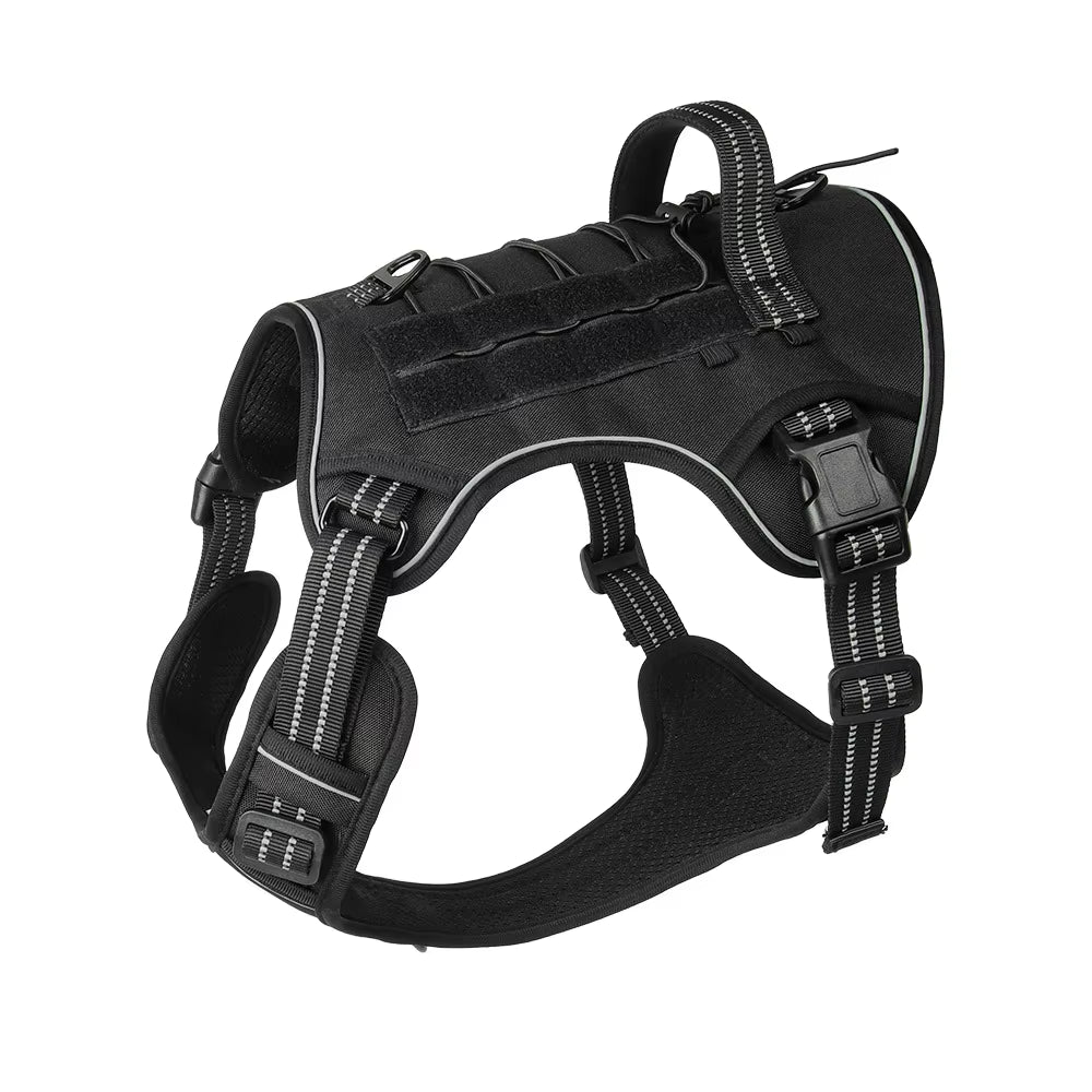 Tactical Dog Harness Camo No-Pull K9 Dog Vest Adjustable Military Pet Harness for Small Medium Large Dogs Training Walking