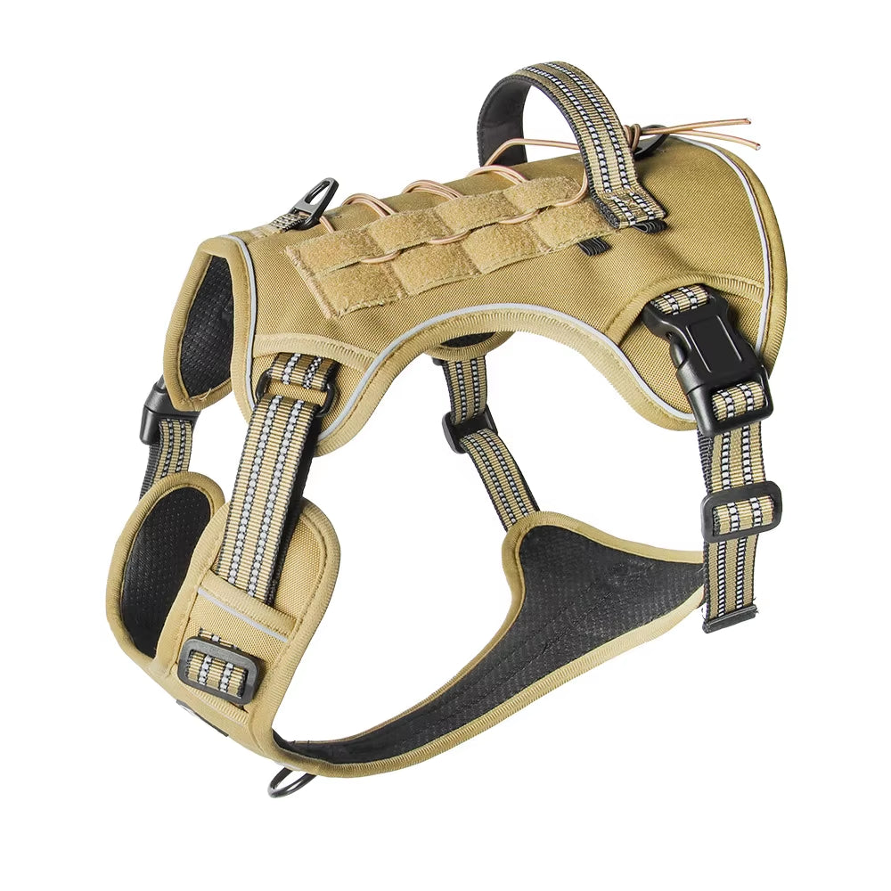 Tactical Dog Harness Camo No-Pull K9 Dog Vest Adjustable Military Pet Harness for Small Medium Large Dogs Training Walking