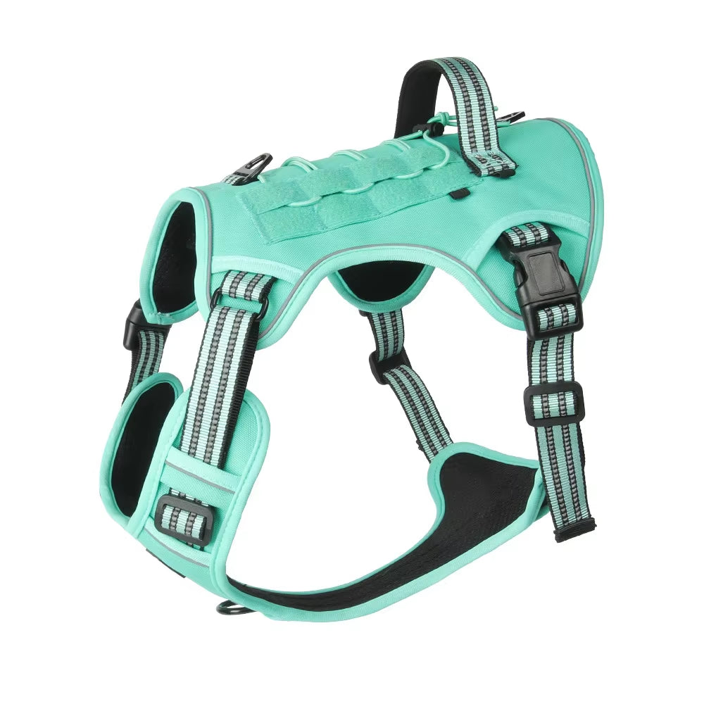 Tactical Dog Harness Camo No-Pull K9 Dog Vest Adjustable Military Pet Harness for Small Medium Large Dogs Training Walking