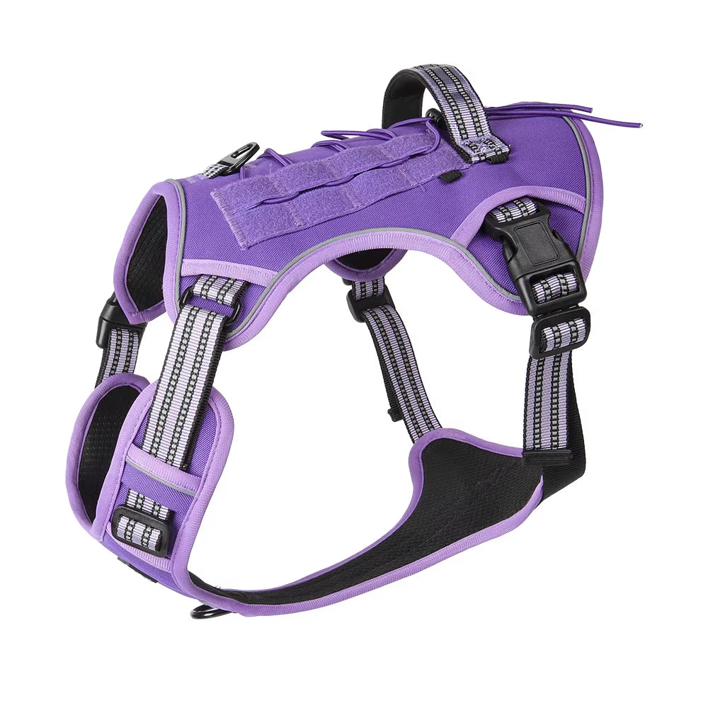 Tactical Dog Harness Camo No-Pull K9 Dog Vest Adjustable Military Pet Harness for Small Medium Large Dogs Training Walking