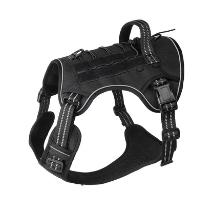 Tactical Dog Harness Camo No-Pull K9 Dog Vest Adjustable Military Pet Harness for Small Medium Large Dogs Training Walking