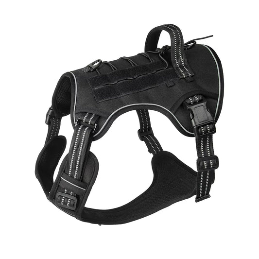 Tactical Dog Harness Camo No-Pull K9 Dog Vest Adjustable Military Pet Harness for Small Medium Large Dogs Training Walking